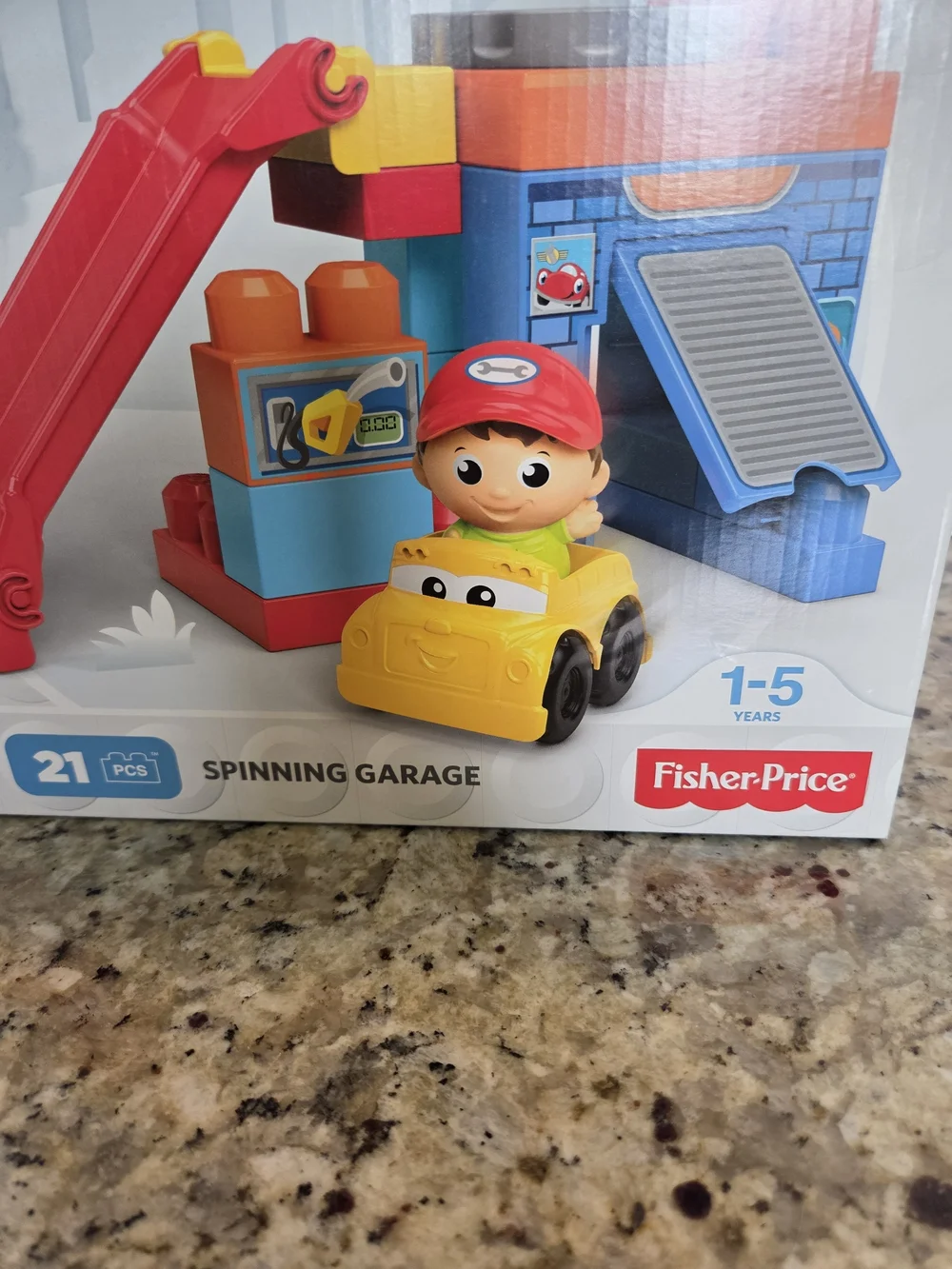 Mega Bloks Fisher Price First Builders Spinning Garage Fisher Price 21 PCS New